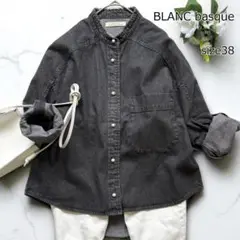 パールボタンデニムシャツ　size38　BLANC basque