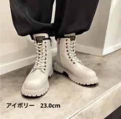 jobu008 レースアップブーツ アイボリー 23.0cm 定価￥3,618