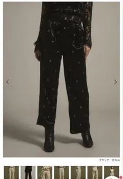 新品 ample ヤマダヤ 今期 ベロア刺繍パンツ