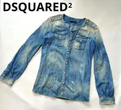 DSQUARED2 ストレッチ デニム シャツ イタリア製（美品） DSQUARED2 ディースクエアード デニムシャツ FASHION WESTERN