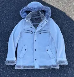 【Y2K】fur flight jacket blouson white