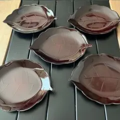 菓子皿 葉形 5枚セット