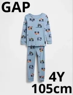 GAP 4y オーガニックコットン 車柄 パジャマセット 青