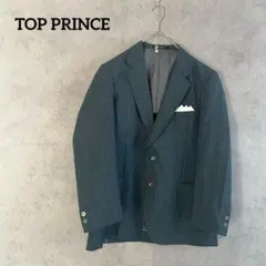 トッププリンス　ジャケット　チェック柄　グレー×グリーン　AB5 M相当