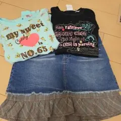 DAISY LOVERS 長袖&デニムスカート チェックフリルのサムネイル