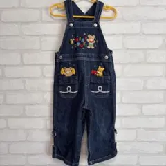美品ミキハウス デニムオーバーオール 90