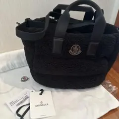 新品未使用　日本完売品 MONCLER ボアトートバッグ ブラック