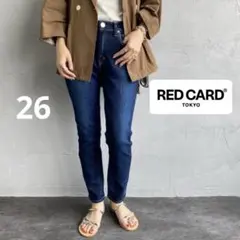 RED CARD アニバーサリー ハイウエストスリムテーパードデニム　26