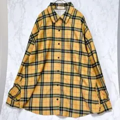 美品♡ 【Leahmatin】 長袖 シャツ (L) チェック 黄土色