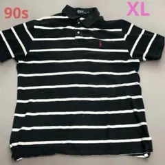 ラルフローレン　ボーダー　ポロシャツ　紺　XL poloポーカーズ　90s 古着