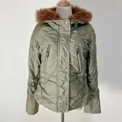 Brahmin ブルーフォックスファー 中綿ショートモッズコート 40