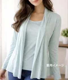 新品　麻100 日本製　ミントグリーン　カーディガン タンクトップアンサンブル