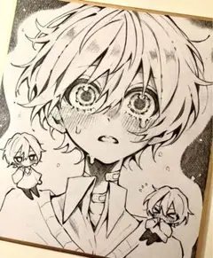 ゆ*う様 アナログイラスト 手描きイラスト 色紙 オリジナルイラスト