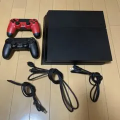 PlayStation 4 本体 赤黒コントローラー2台 着払い巴様専用