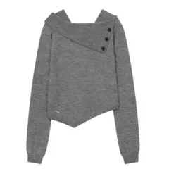 misekiseoul Oblique line button knit