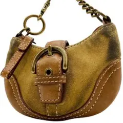 コーチ コインケース スエード レザー ブラウン ソーホー キーホルダー