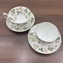 ま*ん様  ワイルドストロベリー プレート 黒壺マーク 6客揃 ま*ん様 WEDGWOOD ワイルドストロベリー プレート 黒壺マーク 6客揃