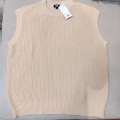 【新品未着用】UNIQLO オーバーサイズベスト ベージュ Lのサムネイル
