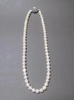 真珠　パール　ネックレス　silver刻印　６ｍｍ玉
