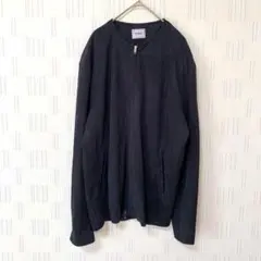 W.W.G ノーカラージャケット　秋冬アウター　薄手ベロア調　黒　M シンプル