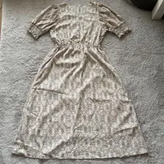 OLIVE des OLIVE 花柄ワンピース シャーリング ロング 半袖