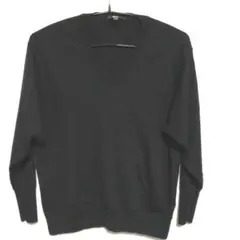 ウール100%　UNIQLO 黒 Vネック ニットセーター XL