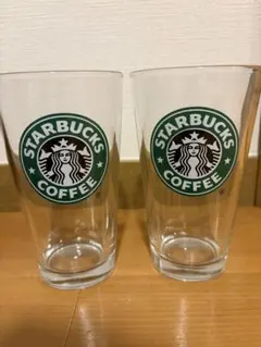 希少 Starbucks スターバックス 旧ロゴ ガラスコップ グラス セット 