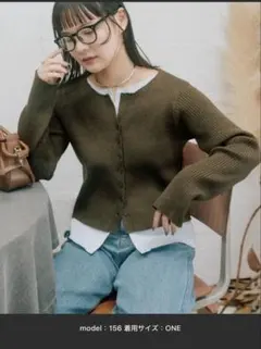 【マイナス３キロ見え】レイヤードライクマルチウェイ配色リブニット