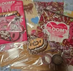 グルーミー★一番くじG賞ステーショナリー★F賞マルチケース、パスケース5点セット