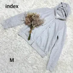 インデックスꕤパーカー フード付き ジップパーカー グレー Mサイズ 学生 大人