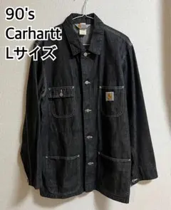 【希少・美品】Carhartt ブラック デニム カバーオール 90's L