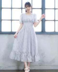 アンミール AnMILLE ボリュームフリルキャミOP ワンピース アイスブルー 現行品/完売品】アンミール ボリュームフリルキャミワンピース アイス