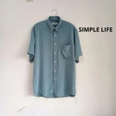 シンプルライフ半袖シャツ ブルーグレー Mサイズ　レナウン　日本製のサムネイル