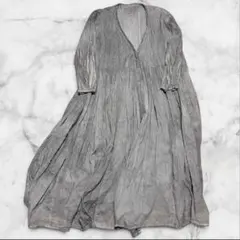 美品 メゾンドソイル ロングワンピース 24AW ボタニカル キルティング 