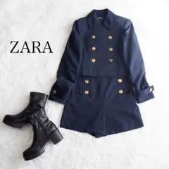 ZARA 大人気 ナポレオンジャケット パンツ セットアップ 金ボタン 紺ブレ