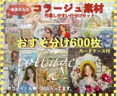 コラージュ素材600枚おすそ分けまとめ売り紙ものシール手作りカードケース付き