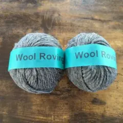 DARUMA Wool Roving 毛糸 Ｎo.7 グレー 2玉セット