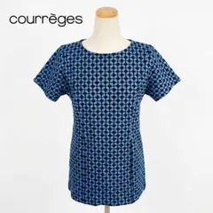 courrèges 幾何学柄 半袖カットソー 日本製 Mのサムネイル