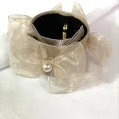 ヘアカフ　ポニーフック　ヘアアクセサリー　リボン　ヘアアレンジ　新品　ロールカフ