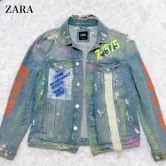 【希少・廃盤モデル】BTS ユンギ着用 ZARA ペイントデニムジャケット XL