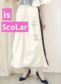 is ScoLar 蝶柄サイドギャザー ワッシャースカート （アイボリー）のサムネイル