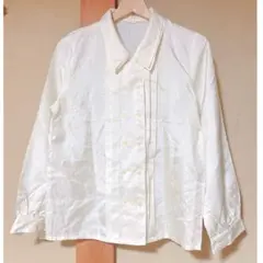 CROCHEB２枚衿 プリーツ 長袖 ブラウス【未着用】