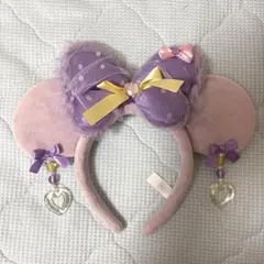 ディズニー　ミニーマウス風 紫色カチューシャ
