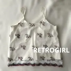 RETROGIRL レトロガール　花柄　レース　チュール　刺繍 キャミ ホワイトのサムネイル