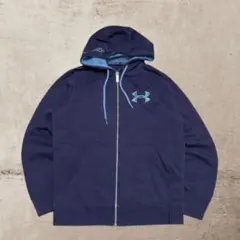 の*の様 アンダーアーマー 刺繍ロゴ フルジップスウェットパーカー プルオーバー