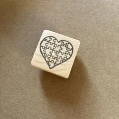 消しゴムはんこ　パズルハート