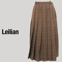 レリアン グレンチェック プリーツロングスカート ガンクラブチェック 11号 M