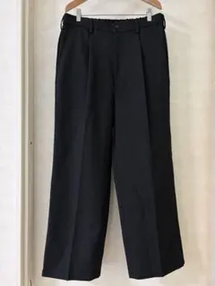 【Lサイズ】GU バギースラックス ワイドパンツ　ブラック
