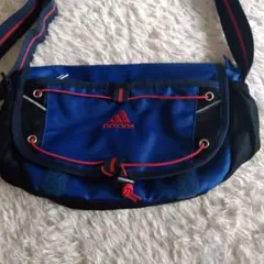 《入園進級準備に》adidas ショルダーバッグ 青 ✕赤