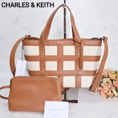 CHARLES & KEITH 2way ハンドバッグ ショルダー キャンバス